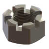 CASTLE NUT, SLOTTED, 1โ-14 THREADย (FRONT AXLE & PIVOT)