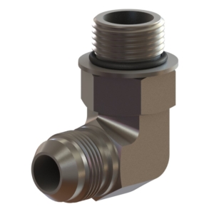 ELBOW, 3/4"-16 ORB x 1/2" FLARED (JIC 37deg) STEEL