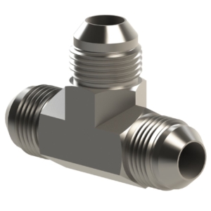 TEE UNION, 1/2" x 1/2" x 1/2" FLARED (37deg) STEEL (for WHEEL MOTOR HOSE ASSY)