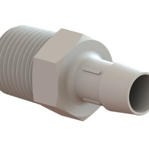 ADAPTER, 1/2" NPT x 1/2" BARBED WHITE PLASTIC