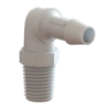 ELBOW, 1/4" NPT x 3/8" BARBED WHITE PLASTIC