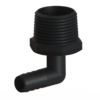 ELBOW, 3/4" NPT x 3/8" BARBED BLACK PLASTIC