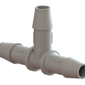 TEE, 3/8" x 3/8" x 3/8" BARBED WHITE PLASTIC