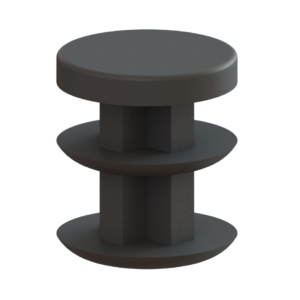 PLUG, ROUND SNAP-IN, BLACK PLASTIC