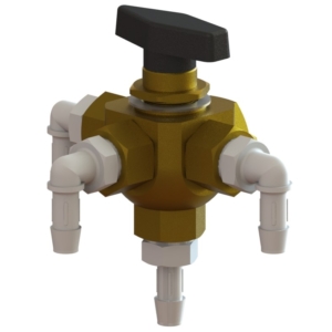 SPRAY SELECTOR VALVE, 4-WAY, 3/8" NPT, BLACK HANDLE